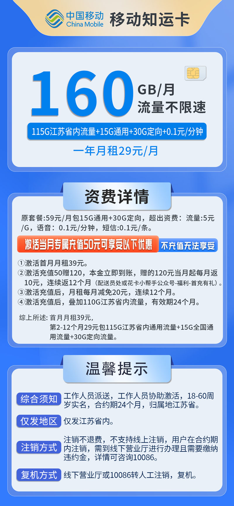 中国移动-知运卡仅发江苏  第1张