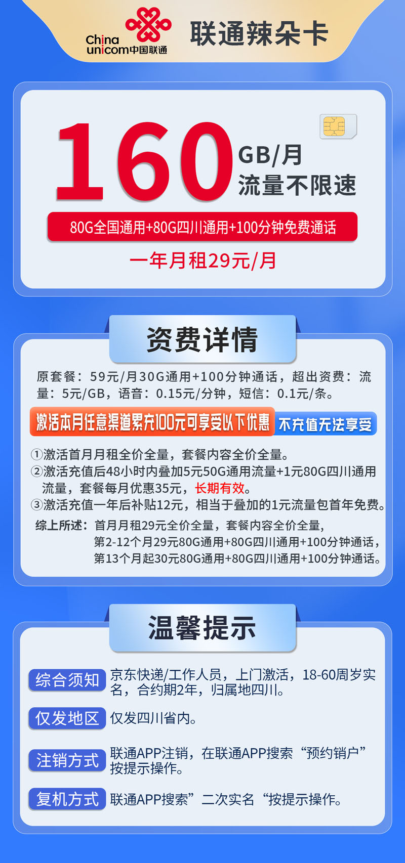 中国联通-辣朵卡仅发四川  第1张