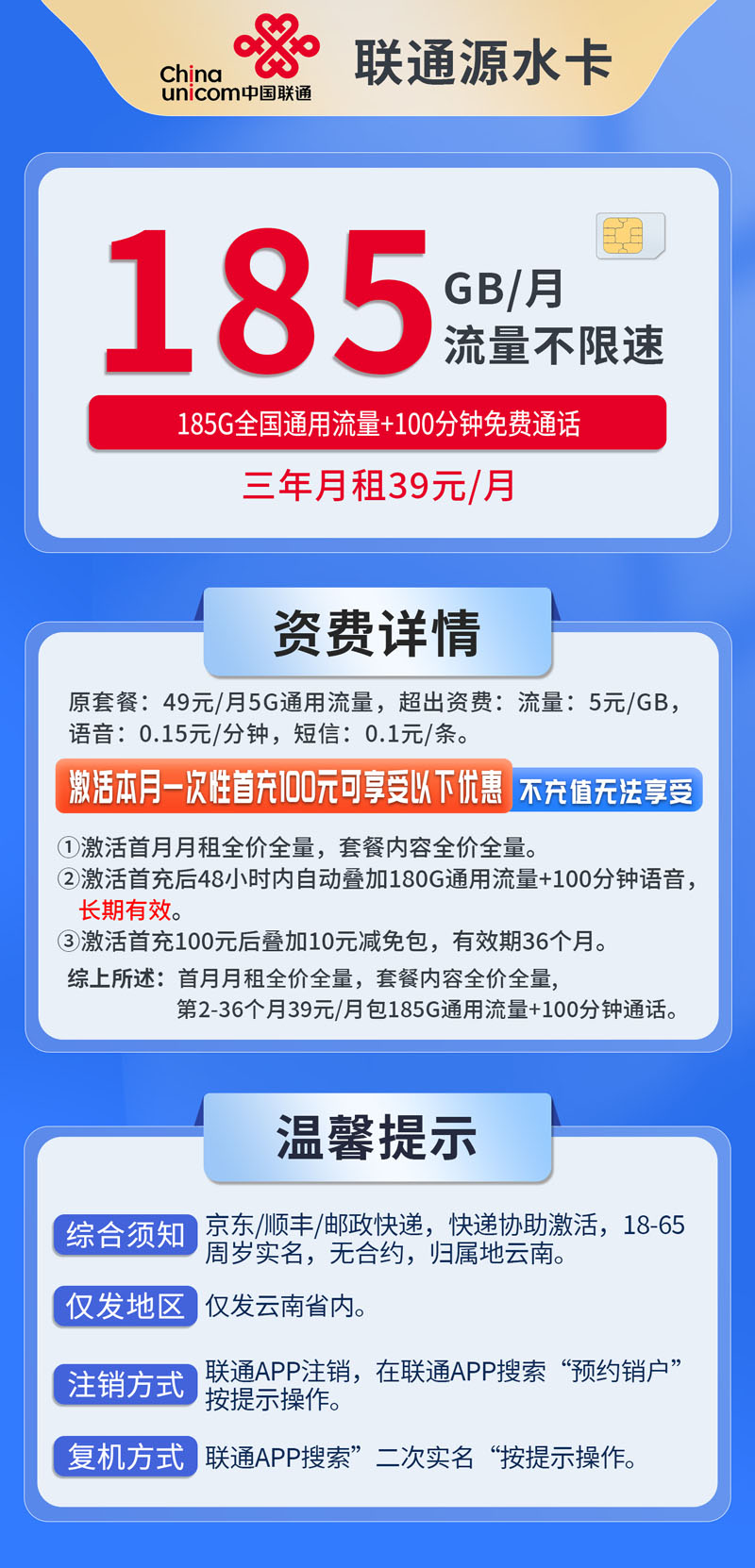 中国联通-源水卡仅发云南  第1张