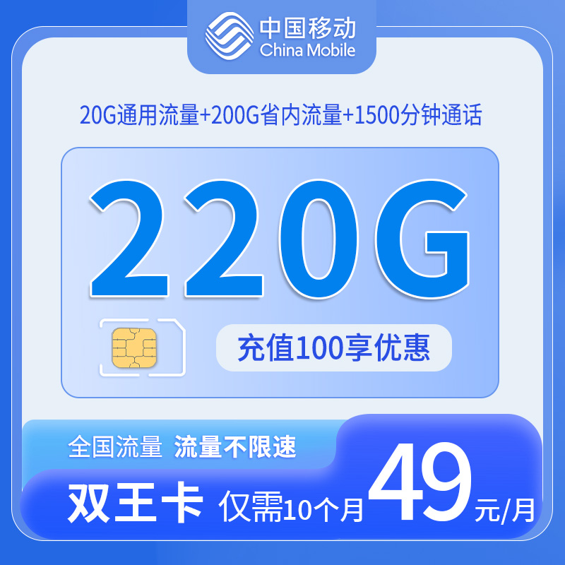 中国移动-双王卡仅发山东