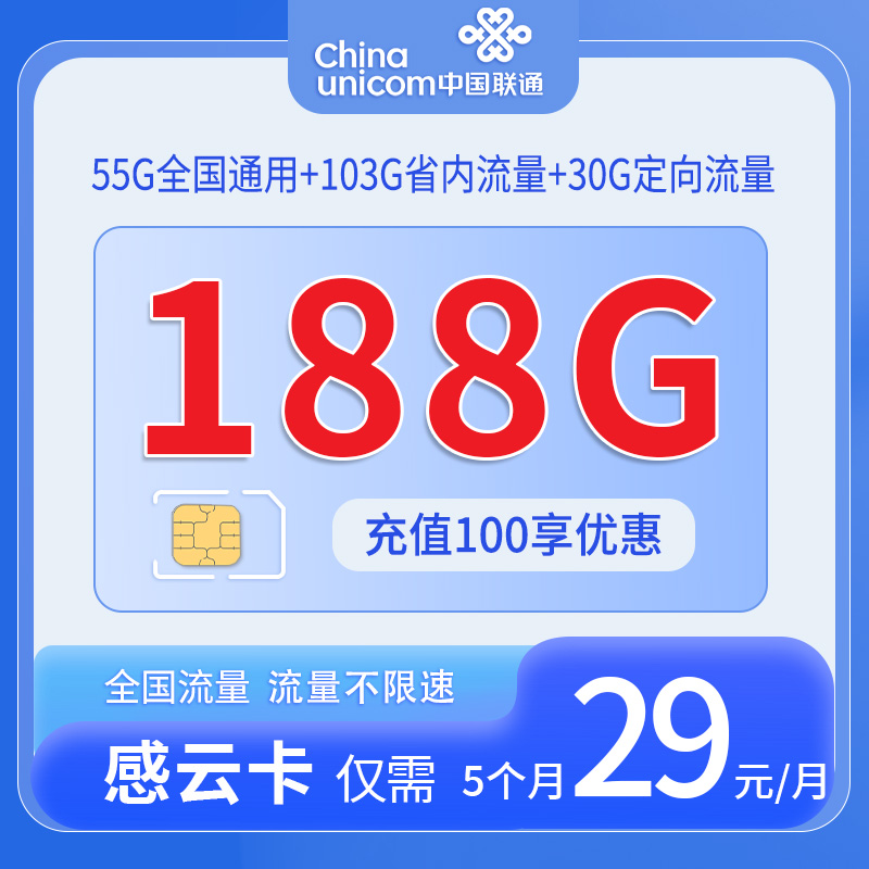 中国联通-感云卡仅发广东